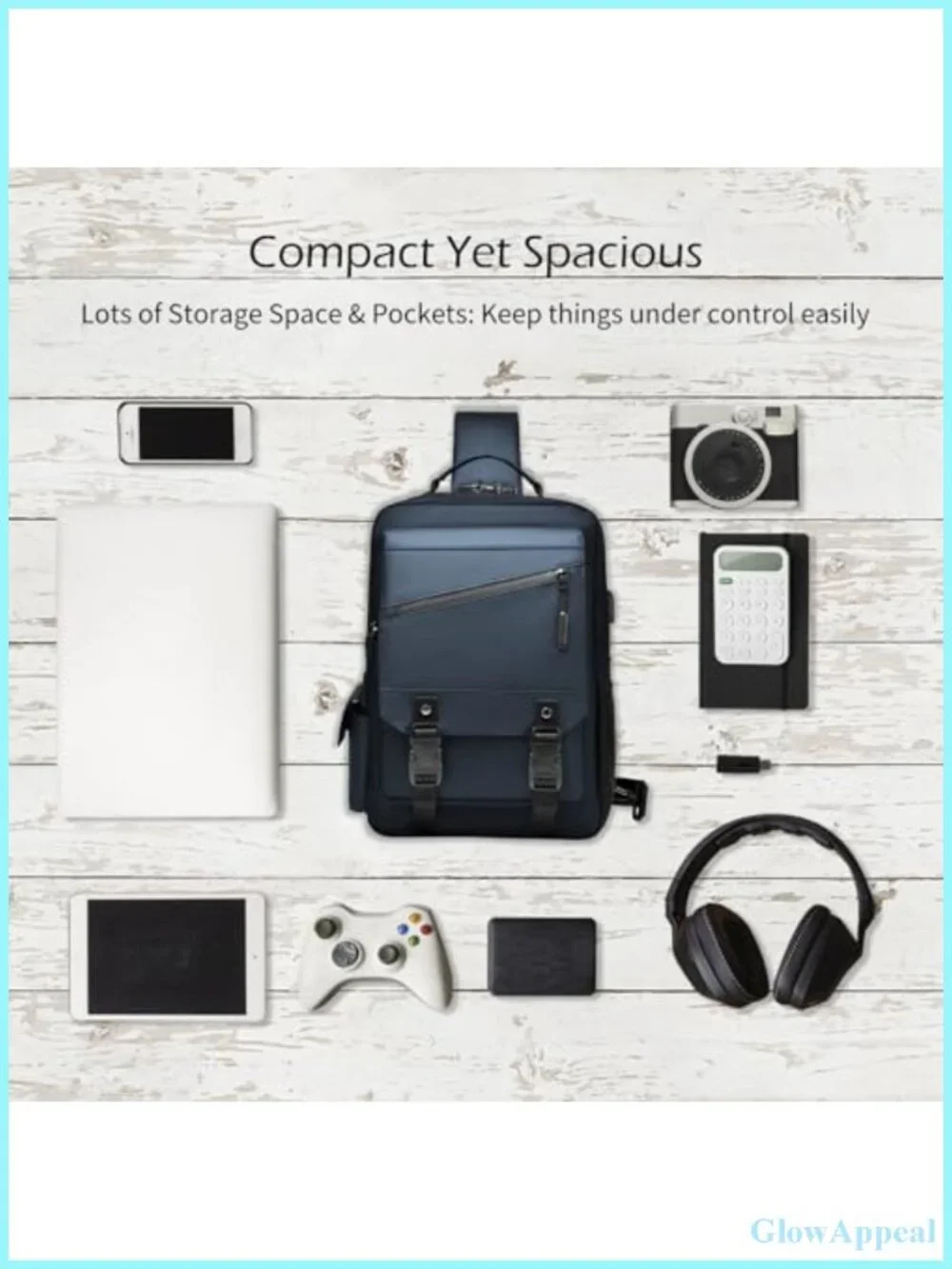 13L Water-Resistant Crossbody Messenger Bag Multi-Pocket Sling